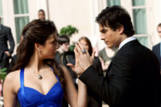 Nina Dobrev as Elena Gilbert and Ian Somerhalder as Damon Salvatore in 'The Vampire Diaries.'