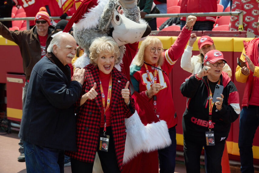 Donna Kelce, Christine Ebersole, and Richard Riehle in 'Holiday Touchdown: A Chiefs Love Story'