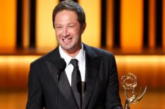 Ebon Moss-Bachrach accepts the Outstanding Supporting Actor in a Comedy Series award for “The Bear,” onstage during the 75th Primetime Emmy Awards