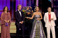 Maya Rudolph, Seth Meyers, Kristen Wiig, and Bowen Yang speak onstage during the 76th Primetime Emmy Awards at Peacock Theater on September 15, 2024 in Los Angeles, California