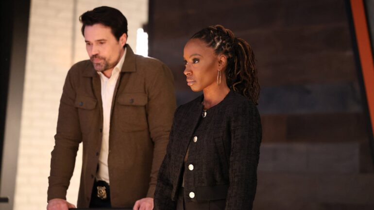 Brett Dalton as Detective Mark Trent, Shanola Hampton as Gabi — 'Found' Season 2 Premiere "Missing While Bait"