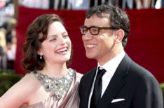 Elisabeth Moss and Fred Armisen arrives at the 61st Primetime Emmy Awards held at the Nokia Theatre on September 20, 2009 in Los Angeles, California.