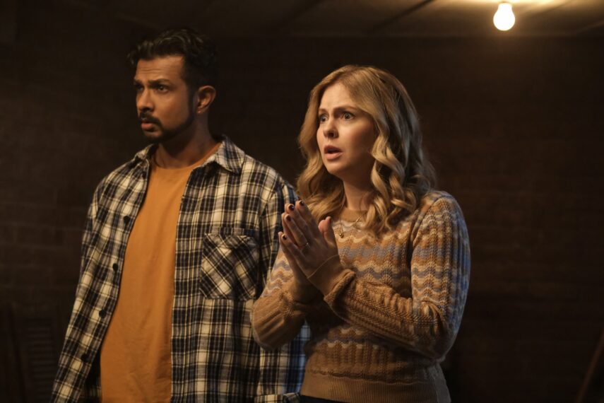 Utkarsh Ambudkar and Rose McIver in 'Ghosts' Season 4 - 'Patience'