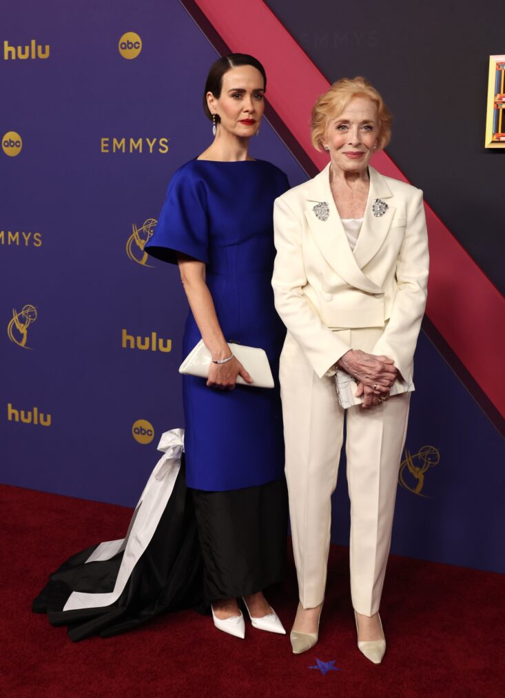 Sarah Paulson and Holland Taylor attend the 76th Primetime Emmy Awards at Peacock Theater on September 15, 2024 in Los Angeles, California.