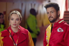 Tyler Hynes and Hunter King in 'Holiday Touchdown: A Chiefs Love Story'