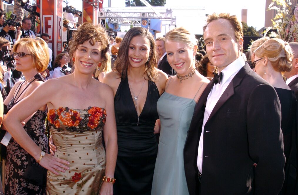 Jane Kaczmarek (left) and Bradley Whitford (right) with guests at 56th Annual Primetime Emmy Awards