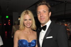 Jason Sudeikis and January Jones attend the AMC After Party for the 62nd Annual EMMY Awards at Soho House on August 29, 2010 in West Hollywood, California.