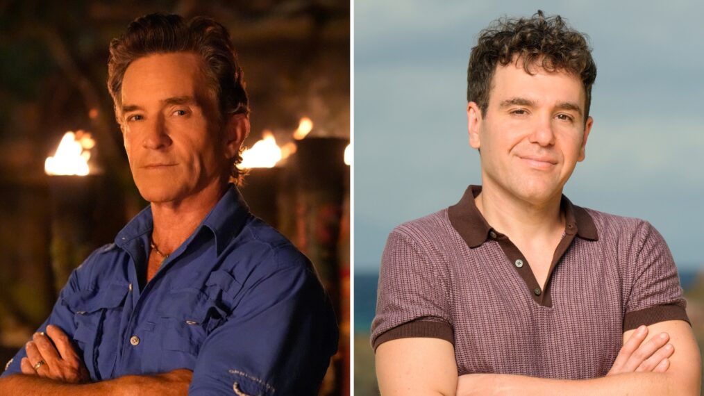 Jeff Probst (L) and Jon Lovett (R) for 'Survivor' season 47