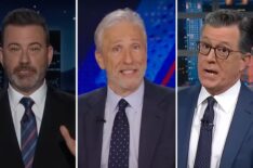 See How Kimmel, Colbert & Jon Stewart Reacted to Trump-Harris Debate