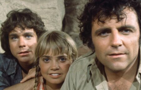 Wesley Eure, Kathy Coleman, and Spencer Milligan in 'Land of the Lost'