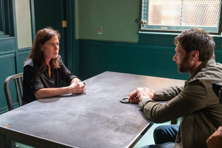 Maura Tierney as Lt. Jessica Brady, Ari Blinder as Jeff Sanders in Law & Order - Season 24