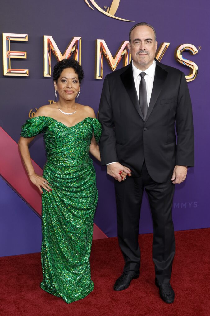 Liza Colón-Zayas and David Zayas attend the 76th Primetime Emmy Awards at Peacock Theater on September 15, 2024 in Los Angeles, California.