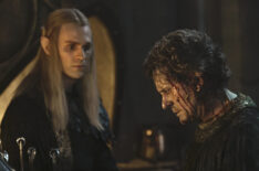 Charlie Vickers as Sauron; Charles Edwards as Celebrimbor in 'The Rings of Power' Season 2 Episode 7 - 'Doomed to Die'