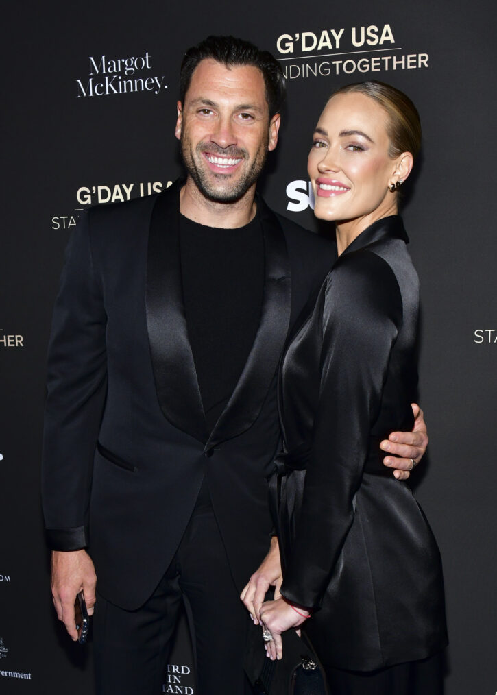 Maksim Chmerkovsky and Peta Murgatroyd attend G'Day USA 2020 | Standing Together Dinner at the Beverly Wilshire Four Seasons Hotel on January 25, 2020 in Beverly Hills, California.