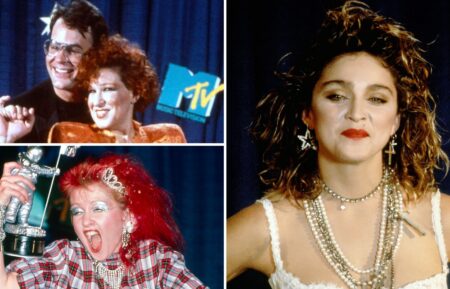 Dan Aykroyd & Bette Midler, Madonna, and Cyndi Lauper at the 1984 Video Music Awards