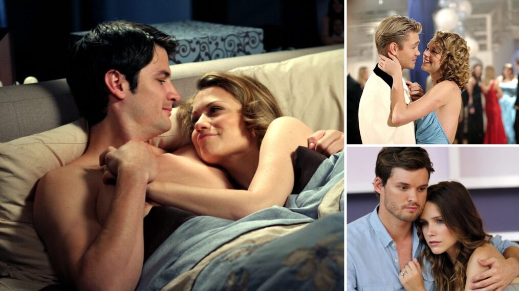 James Lafferty and Bethany Joy Lenz; Chad Michael Murray and Hilarie Burton; Austin Nichols and Sophia Bush on 'One Tree Hill'