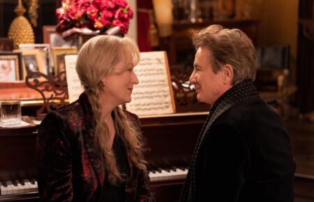 Martin Short as Oliver and Meryl Streep as Loretta in Only Murders in the Building