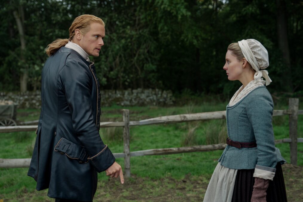 Sam Heughan and Nell Hudson in 'Outlander' Season 7B