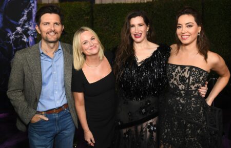 Adam Scott, Amy Poehler, Kathryn Hahn, and Aubrey Plaza at the 'Agatha All Along' Premiere