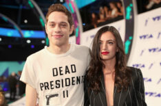 Pete Davidson and Cazzie David attend the 2017 MTV Video Music Awards at The Forum on August 27, 2017 in Inglewood, California.