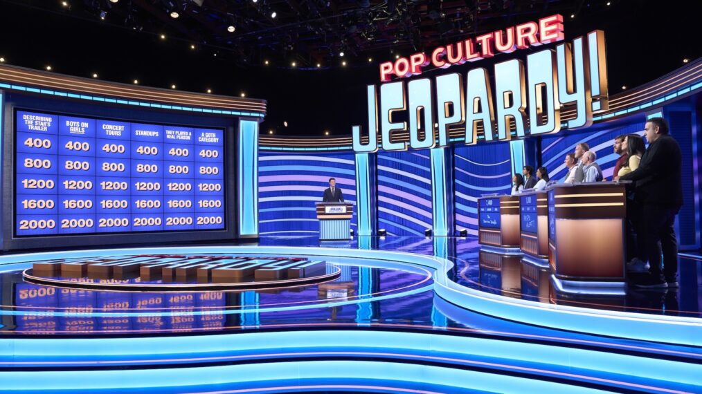 Host Colin Jost and Contestants — 'Pop Culture Jeopardy!'