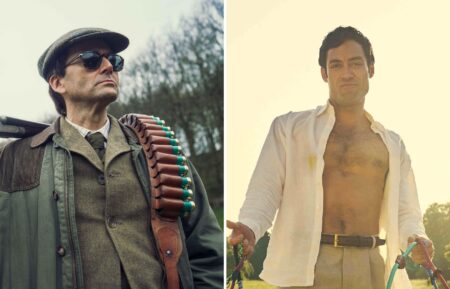 David Tennant as Lord Tony Baddingham and Alex Hassell as Rupert Campbell-Black — 'Rivals'