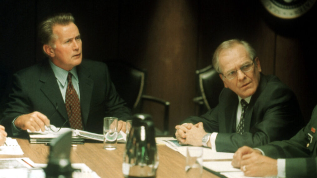 Martin Sheen as Jed Bartlet and John Spencer as Leo McGarry in 'The West Wing'