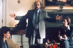 Moira Kelly as Mandy Hampton, Richard Schiff as Toby Ziegler, and Allison Janney as CJ Cregg in 'The West Wing'