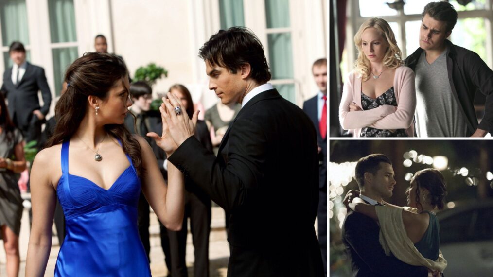 Nina Dobrev and Ian Somerhalder; Candice Accola and Paul Wesley; Michael Malarkey and Kat Graham of 'The Vampire Diaries'