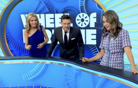 Vanna White, Ryan Seacrest, and Ginger Zee behind the scenes on Wheel of Fortune