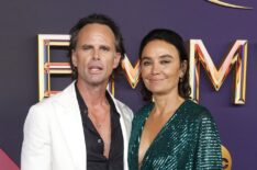 Walton Goggins and Nadia Conners attend the 76th Primetime Emmy Awards at Peacock Theater on September 15, 2024 in Los Angeles, California.