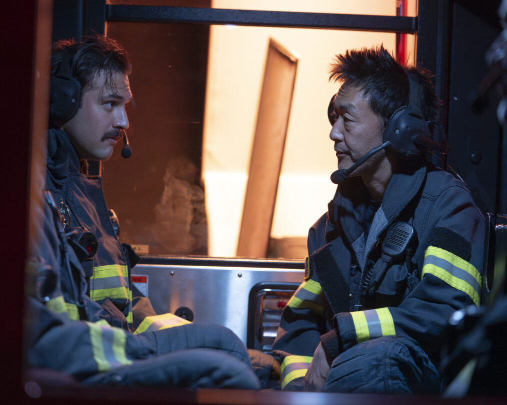 Ryan Guzman as Eddie and Kenneth Choi as Chimney — '9-1-1' Season 8 Episode 3 