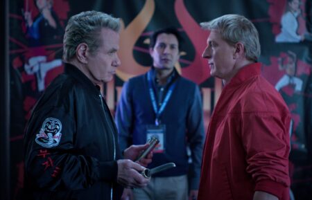 Martin Kove as John Kreese, William Zabka as Johnny Lawrence in Cobra Kai