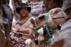 Josh Gates at the entrance to Petra in Expedition Unknown