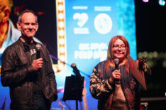 Randy Fisher and Rachael Ray speak onstage at Food Network New York City Wine & Food Festival