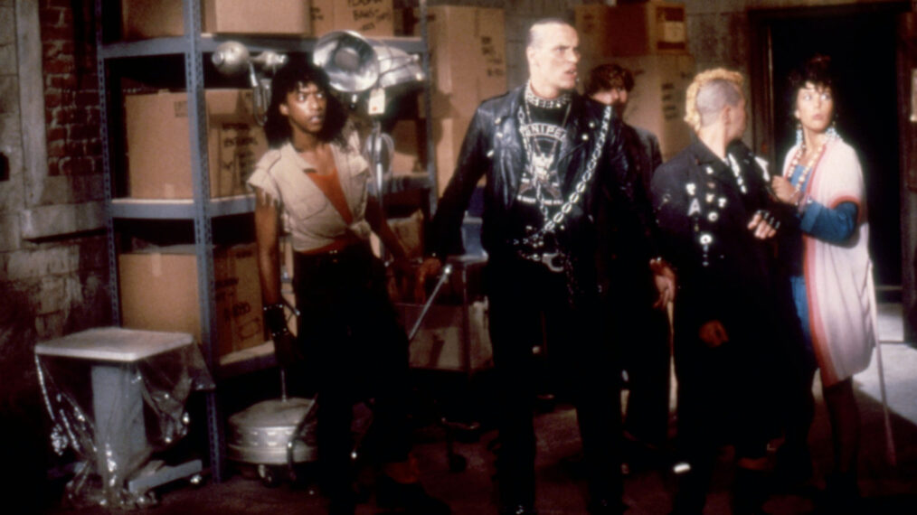 'The Return of the Living Dead,' Miguel Nunez, Mark Venturini, John Philbin, Brian Peck, Jewel Shepard, 1985.