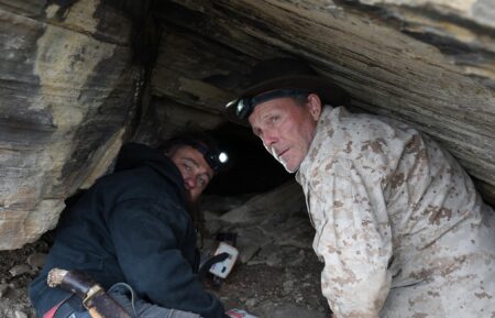 Chad Ollinger and Eric Drummond enter the cave.