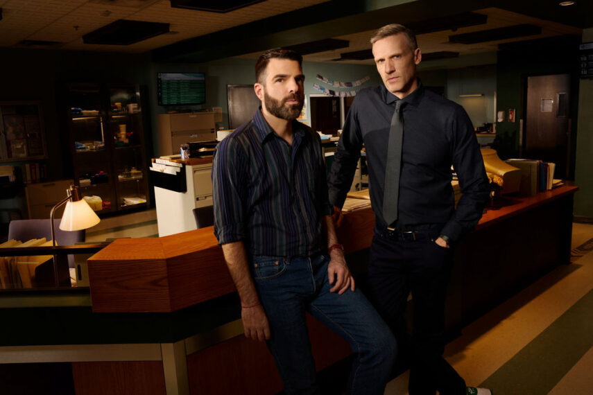 Zachary Quinto as Dr. Oliver Wolf, Teddy Sears as Dr. Josh Nichols — 'Brilliant Minds' Season 1