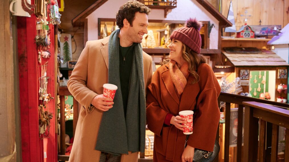 Paula Brancati and Jake Epstein in Sincerely, Truly Christmas