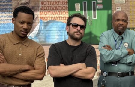 Tyler James Williams, Charlie Day, and William Stanford Davis behind the scenes of 'Abbott Elementary' Season 4