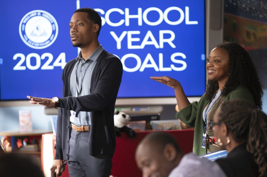 Tyler James Williams and Quinta Brunson in the 'Abbot Elementary' Season 4 Premiere