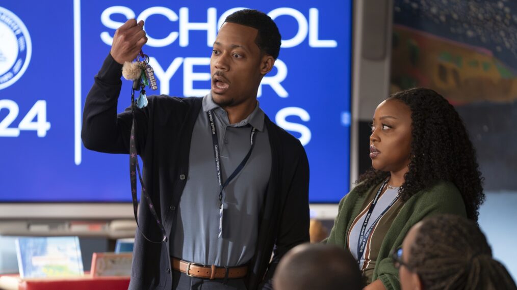 Tyler James Williams and Quinta Brunson in the 'Abbot Elementary' Season 4 Premiere