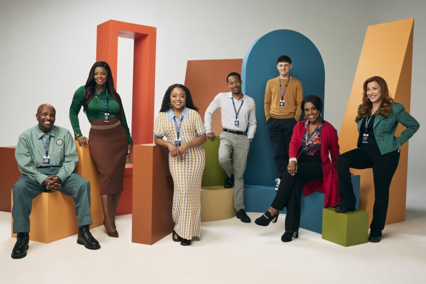 William Stanford Davis as Mr. Johnson, Janelle James as Ava Coleman, Quinta Brunson as Janine Teagues, Tyler James Williams as Gregory Eddie, Chris Perfetti as Jacob Hill, Sheryl Lee Ralph as Barbara Howard, and Lisa Ann Walter as Melissa Schemmenti for 'Abbott Elementary'