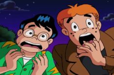 Archie Andrews (voiced by Andrew Rannells) and Reggie Mantle (voiced by Paul Sosso) in season one of 'Archie's Weird Mysteries'