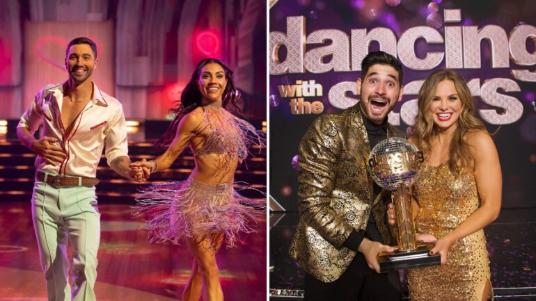 Joey Graziadei and Jenna Johnson on 'DWTS'; Hannah Brown and Alan Bersten on 'DWTS'