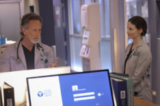 Steven Weber as Dr. Dean Archer, Sarah Ramos as Dr. Caitlin Lenox — 'Chicago Med' Season 10 Episode 2 'Bite Your Tongue'