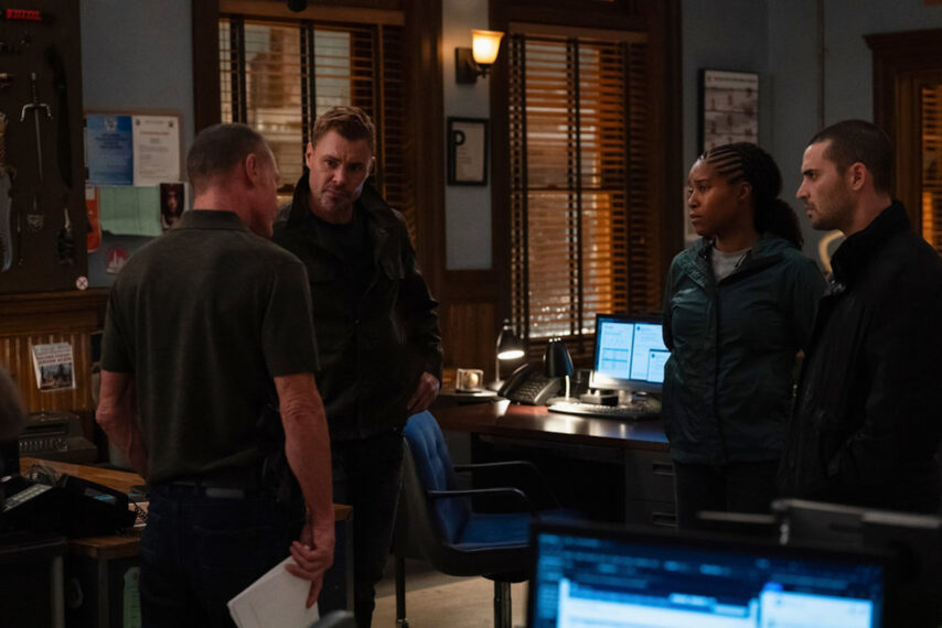 Patrick John Flueger as Officer Adam Ruzek, Toya Turner as Kiana Cook, Benjamin Levy Aguilar as Dante Torres — 'Chicago P.D.' Season 12 Episode 5 "Water and Honey"