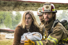 Jordan Calloway as Jake and Jared Padalecki as Camden — 'Fire Country' Season 3 Episode 5 'Edgewater's About To Get Real Cozy'