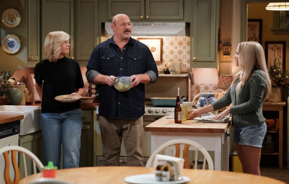 Rachel Bay Jones as Audrey, Will Sasso as Jim, and Emily Osment as Mandy in 'Georgie & Mandy’s First Marriage' - 'Secrets, Lies and a Chunk of Change'