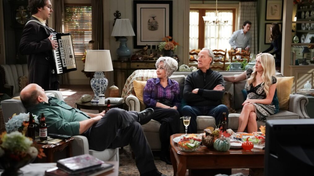 Will Sasso, Dougie Baldwin, Annie Potts, Craig T. Nelson, and Emily Osment in 'Georgie & Mandy's First Marriage'